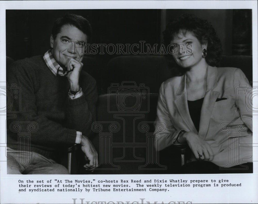 1989 Press Photo Film Critics Rex Reed and Dixie Whatley in &quot;At the Movies&quot;. - Historic Images