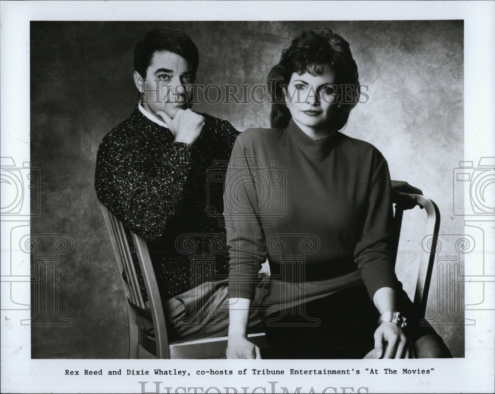 1990 Press Photo Rex Reed & Dixie Whatley Co-Hosts Of "At The Movies" - Historic Images