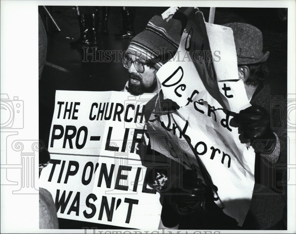 1994 Press Photo Thomas O'Neill Memorial & Pro-Life Supporters Protestors - Historic Images