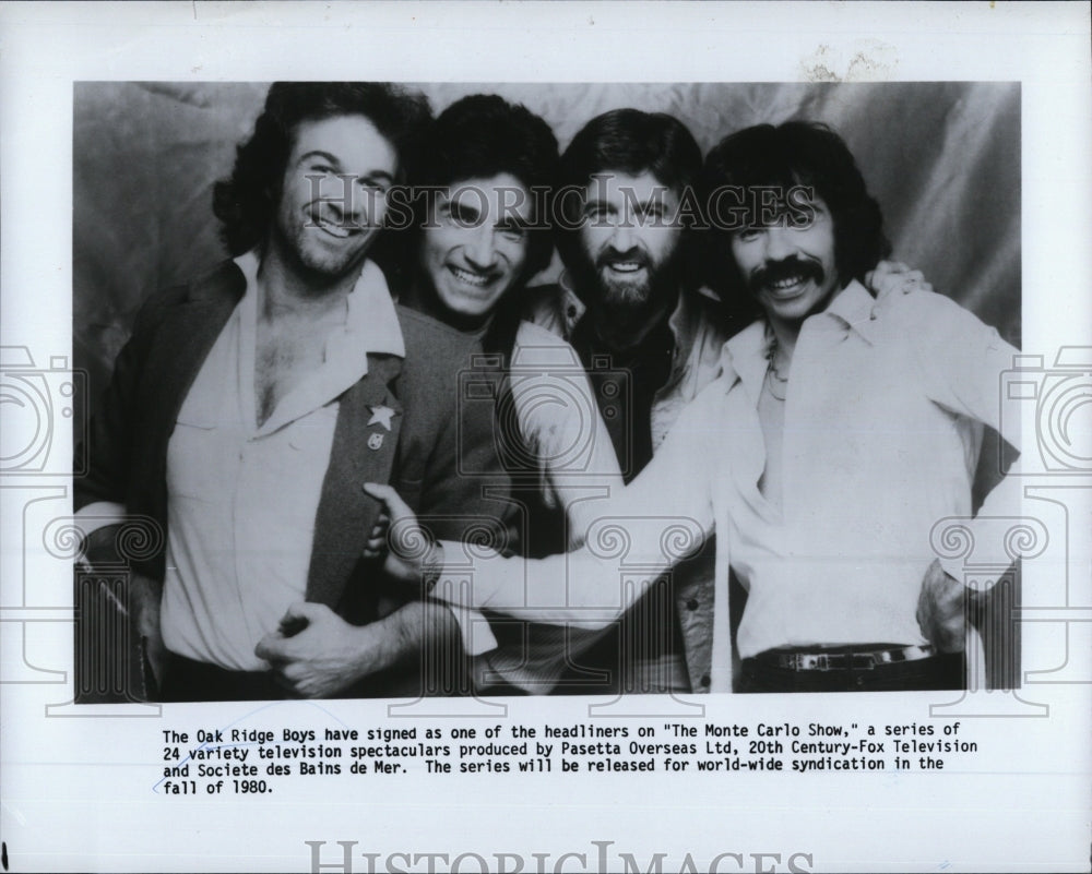 1980 Press Photo The Oak Ridge Boys the Monte Carlo Show musicians band - Historic Images