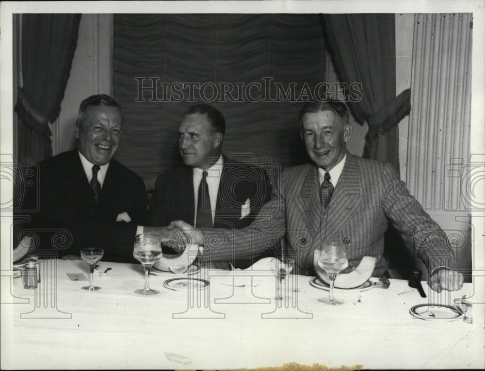 1935 Press Photo Former Gov. Joseph Ely, Dayton Keith, Charles Dawes - Historic Images