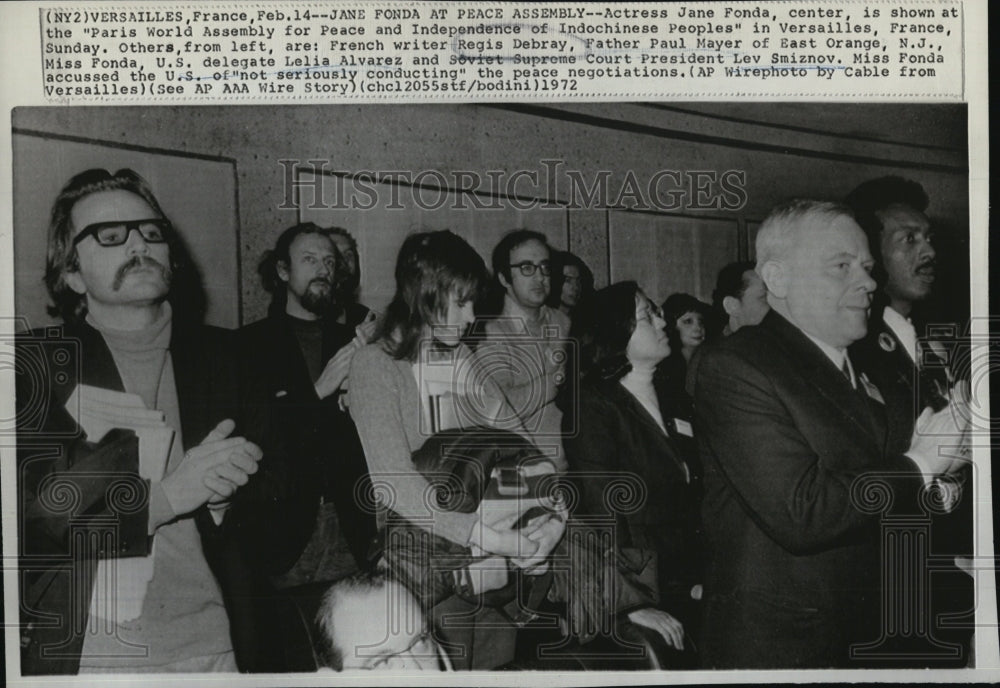 1972 Actress Jane Fonda Paris Assembly Peace Indochinese Peoples - Historic Images