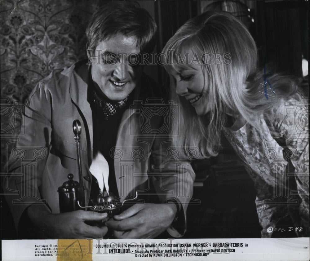 1968 Press Photo Barbara Ferris, Oskar Werner &quot;Interlude&quot; - RSM00863 - Historic Images