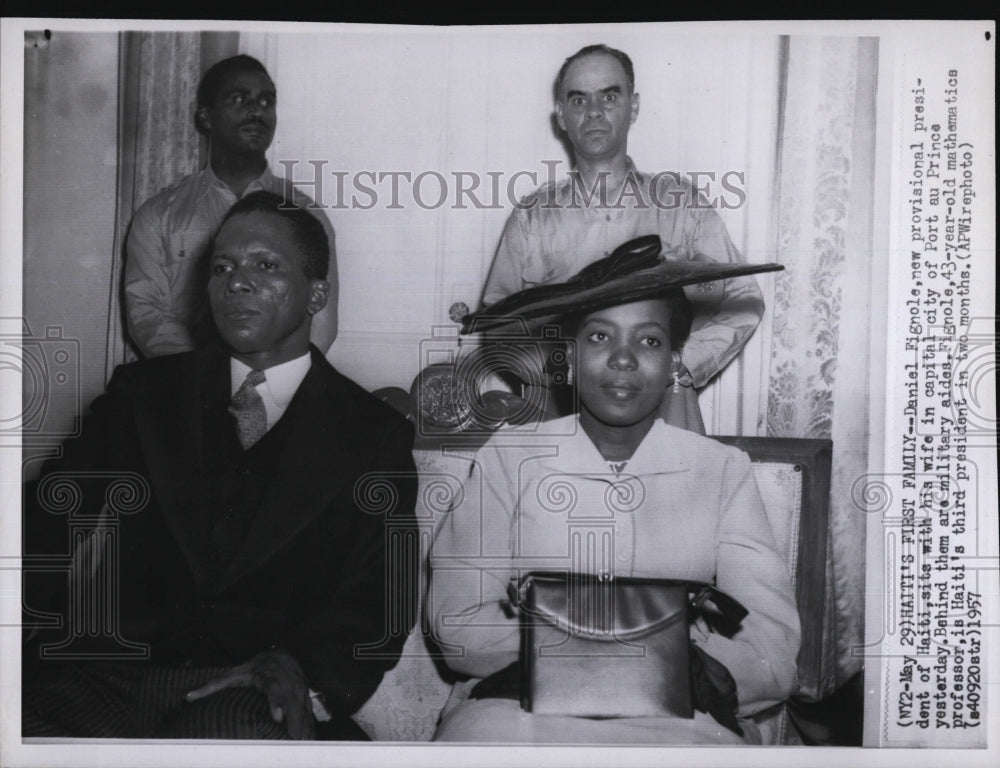 1957 Press Photo Daniel Fignole Provisional President Of Haiti - Historic Images