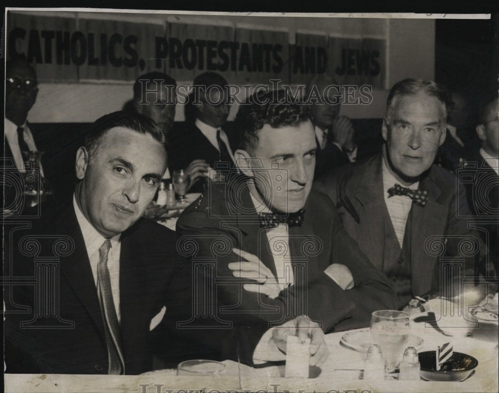 1956 Press Photo Abraham A. Ribicoff Governor Edmund Muskie, Christian A. Herter - Historic Images