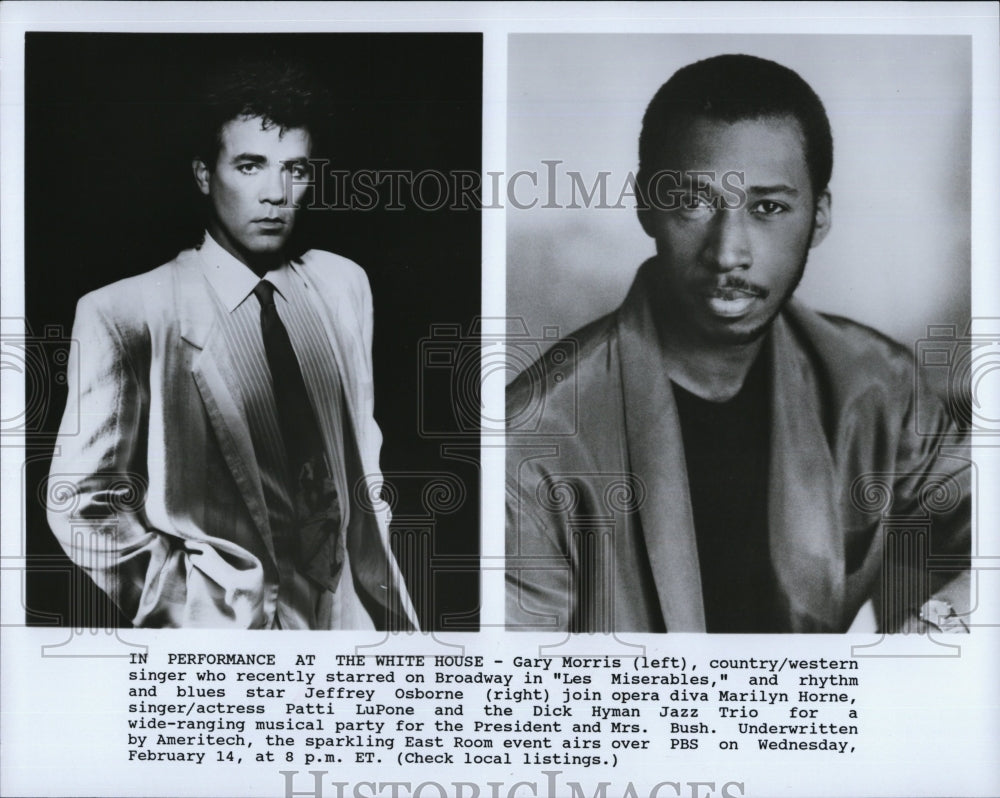 Press Photo Gary Morris performer Les Miserables Jeffrey Osborne - Historic Images