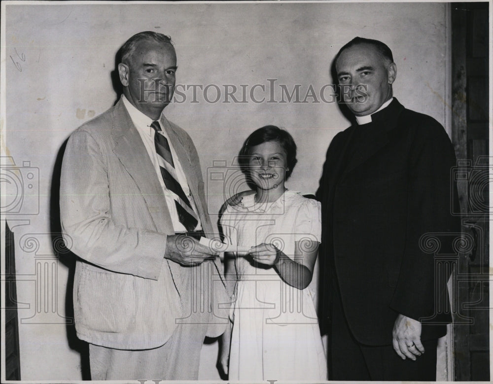 1949 Press Photo Dr. William Reid Morrison,Janis Hall &amp; Rev. Dr. Fred Meek - Historic Images