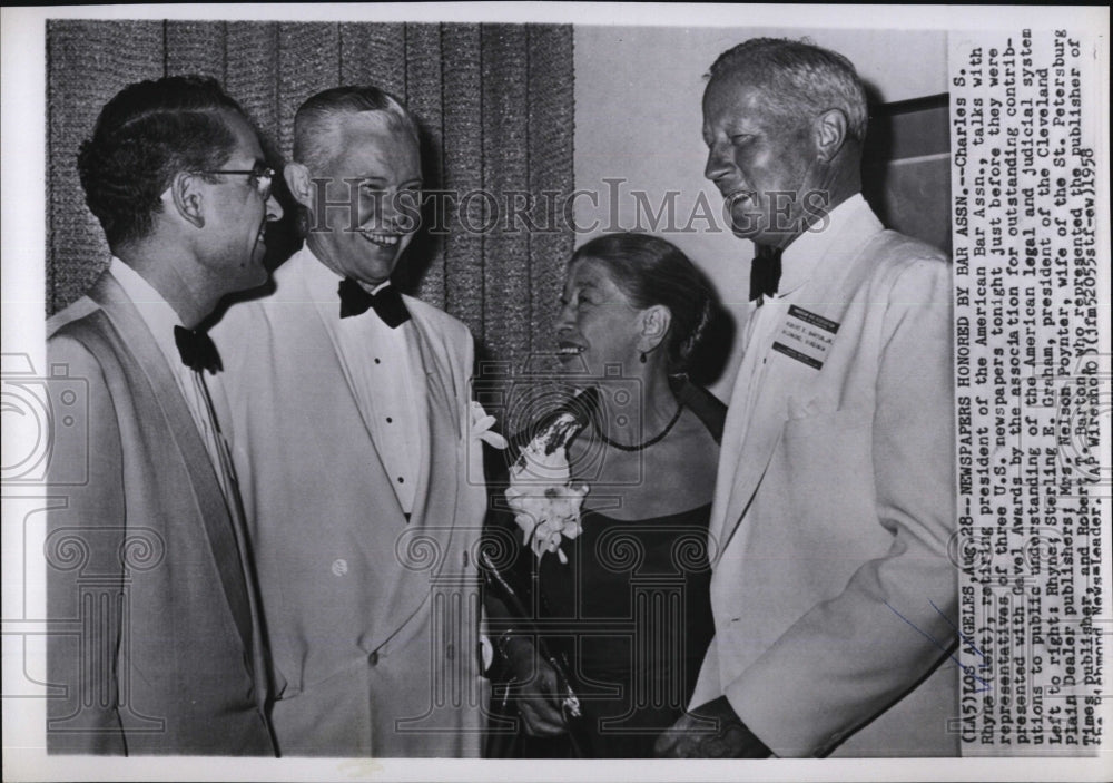 1958 Press Photo Charles Rhyne, Former President, American Bar Association - Historic Images