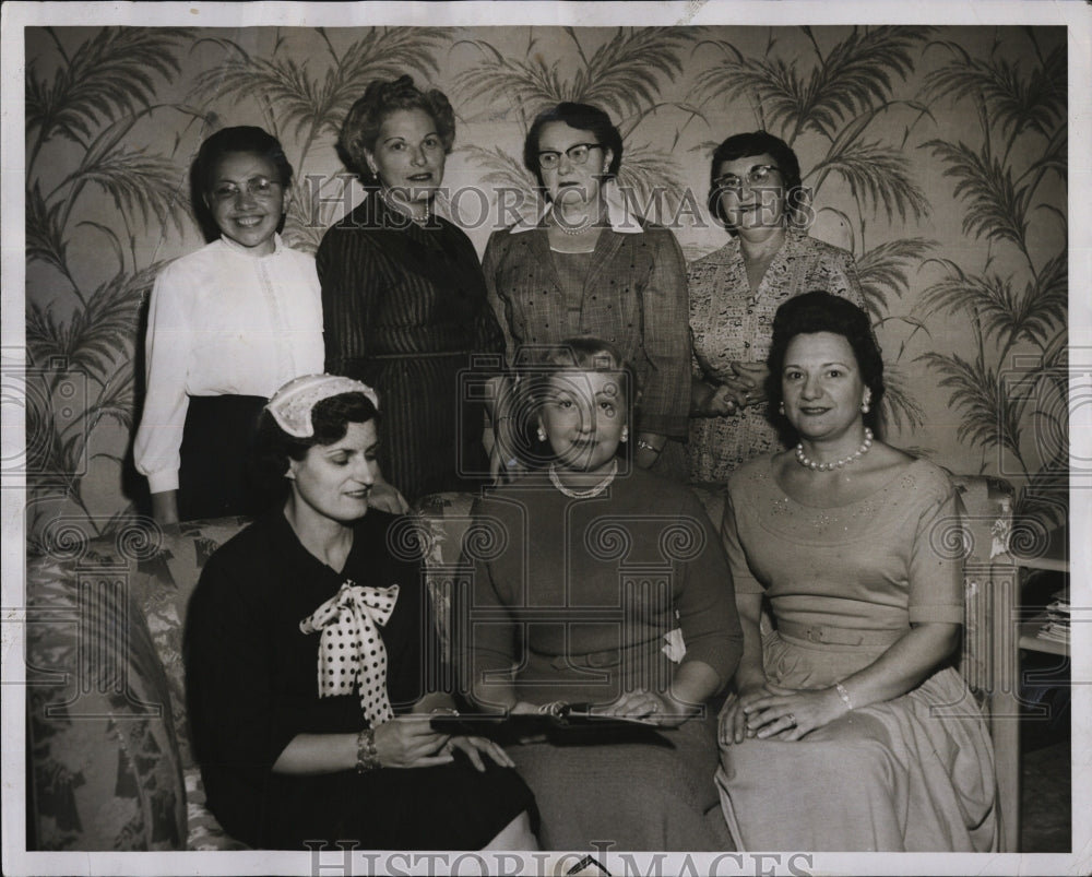 1956 Press Photo Mrs. Moses J. Cohn, Mrs. Bernard Rosenberg, Mrs. I Edward Cohen - Historic Images