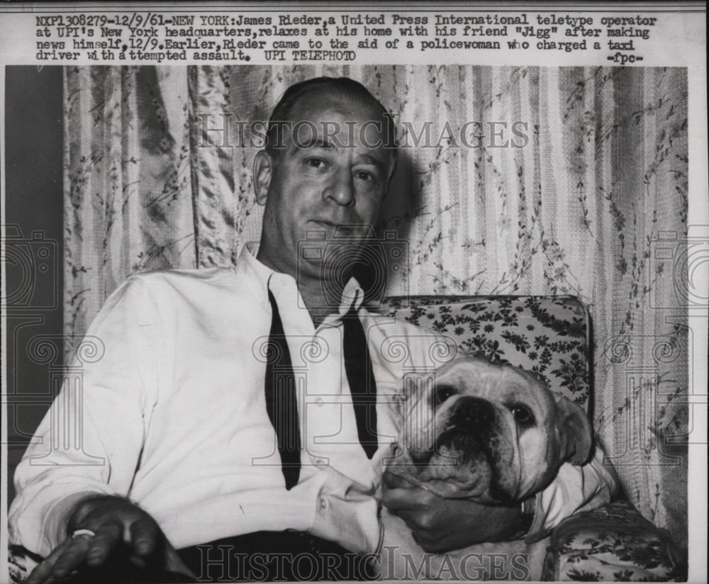 1961 Press Photo James Rieder, UPI teletype operator - RSM01513 - Historic Images