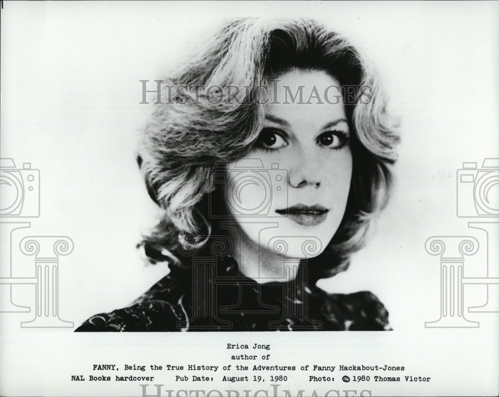 1980 Press Photo Erica Jong author Fanny True History Adventures Hackabout - Historic Images