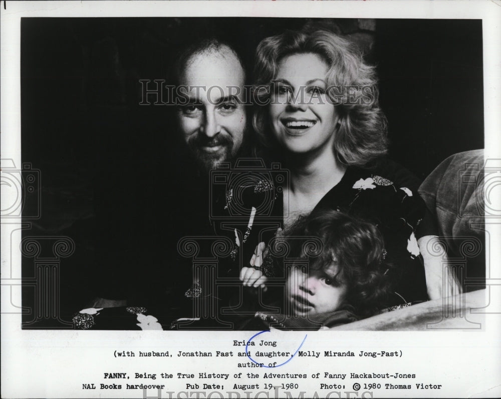 1980 Press Photo Erica Jong author Fanny Hackabout True Adventures husband - Historic Images