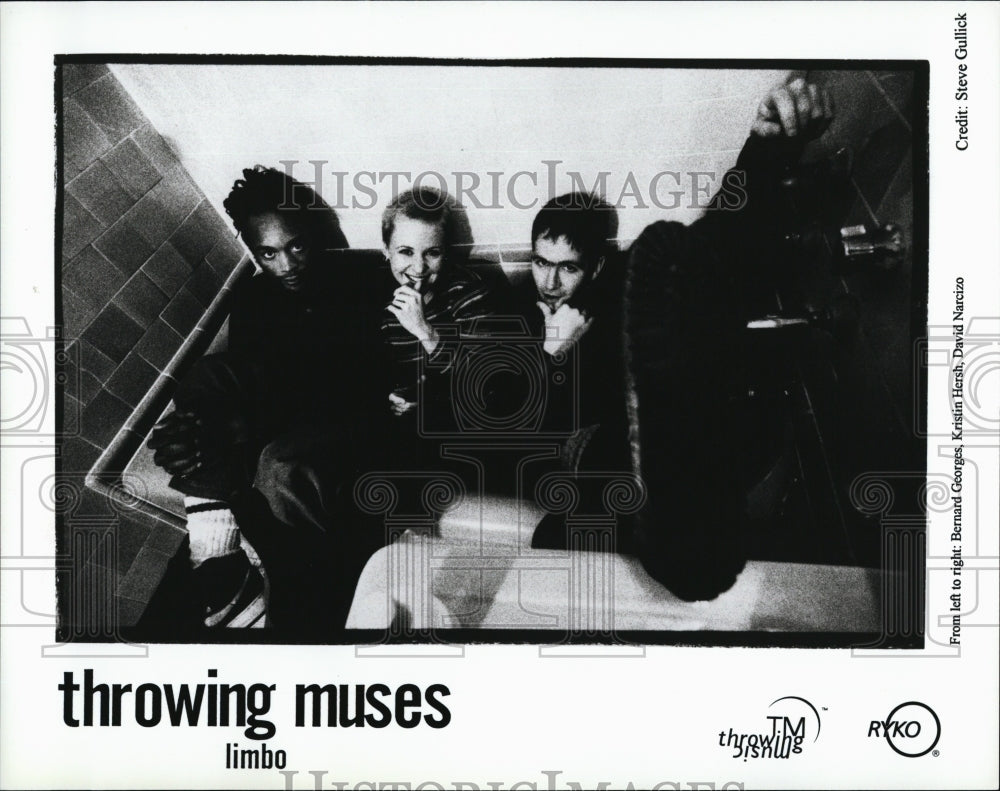 Press Photo Throwing Muses Limbo Bernard Georges Kristen Hersh David Narcizo - Historic Images