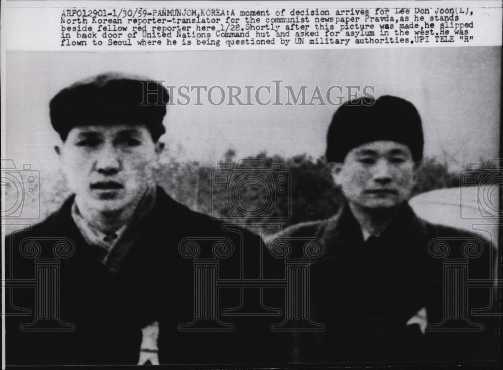 1959 Press Photo Lee Don Joon North Korean Reporter &amp; UN Military Authority - Historic Images