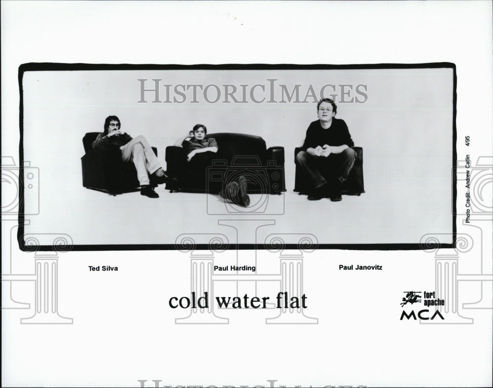 1995 Press Photo Cold Water Flat Musicians Ted Silva Paul Harding Paul Jenovitz - Historic Images