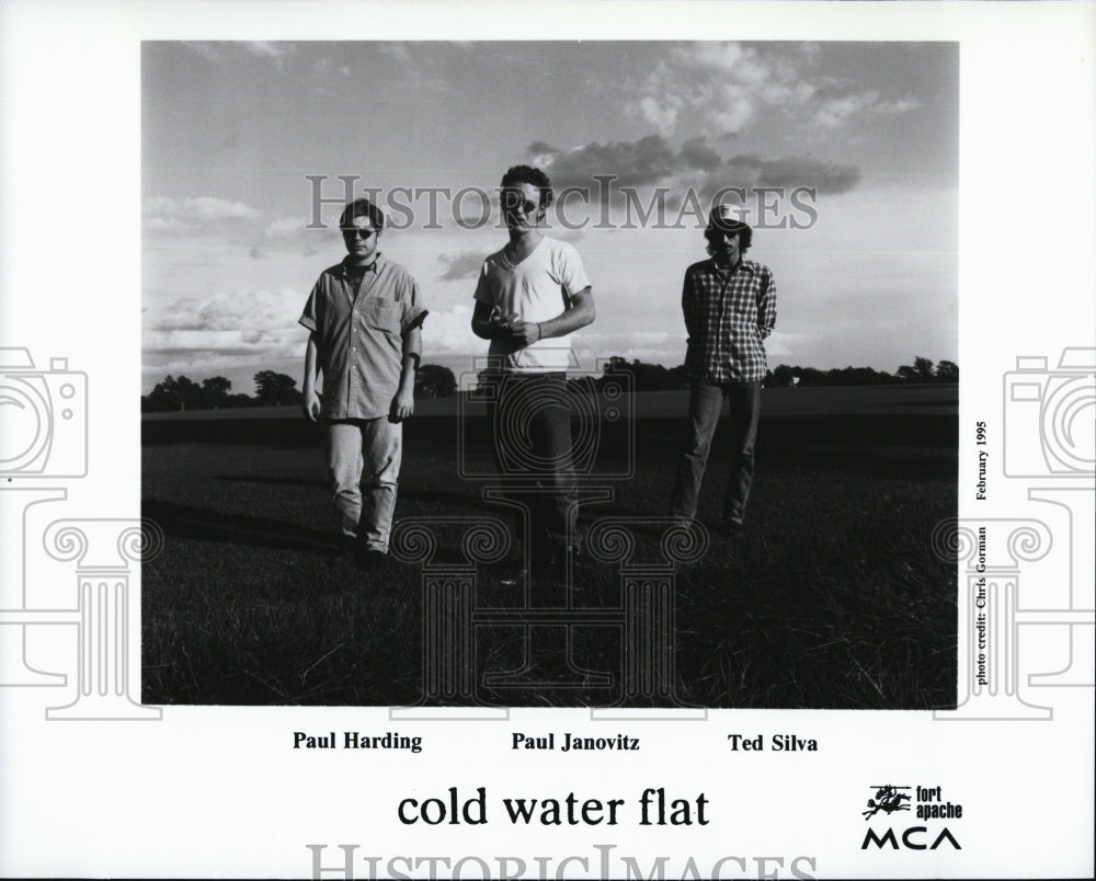 1995 Press Photo Cold Water Flat Paul Harding Paul Janovitz Ted Silva - Historic Images