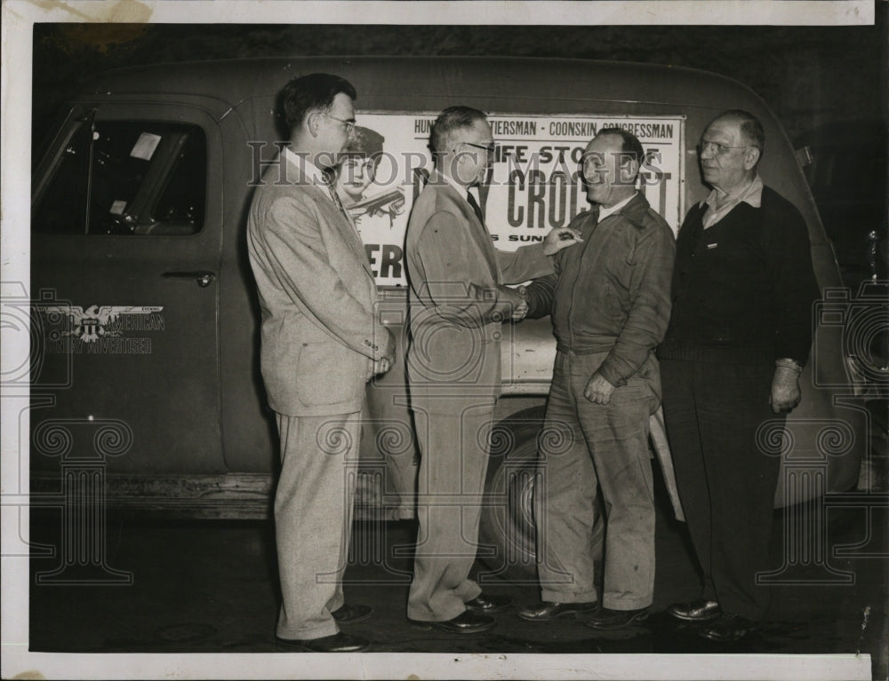 1955 Press Photo Jacob Dreyfus Harry Reinhertz Advertiser hailed - RSM01823 - Historic Images