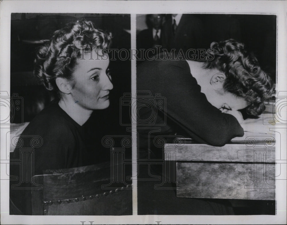 1949 Press Photo Mrs. Betty Ferreri In Court During Trial On Murder Charges - Historic Images