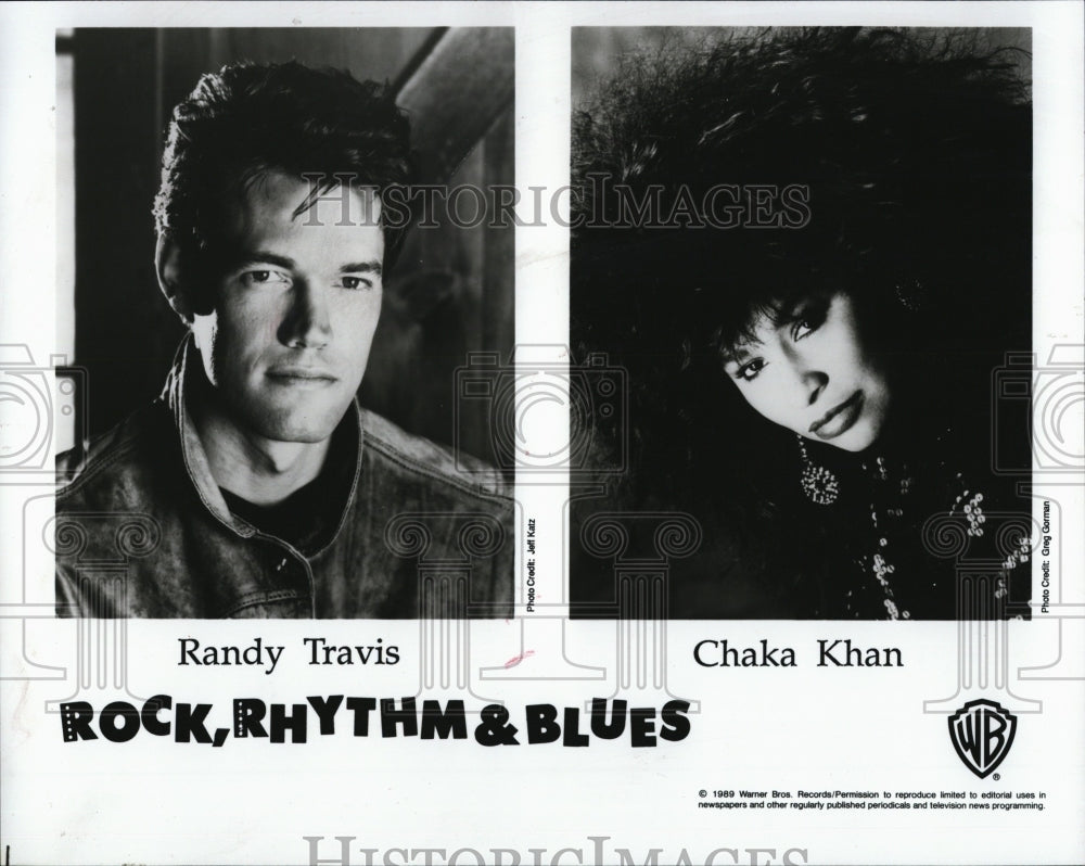 1991 Press Photo Singers Randy Travis & Chaka Khan - RSM02137 - Historic Images