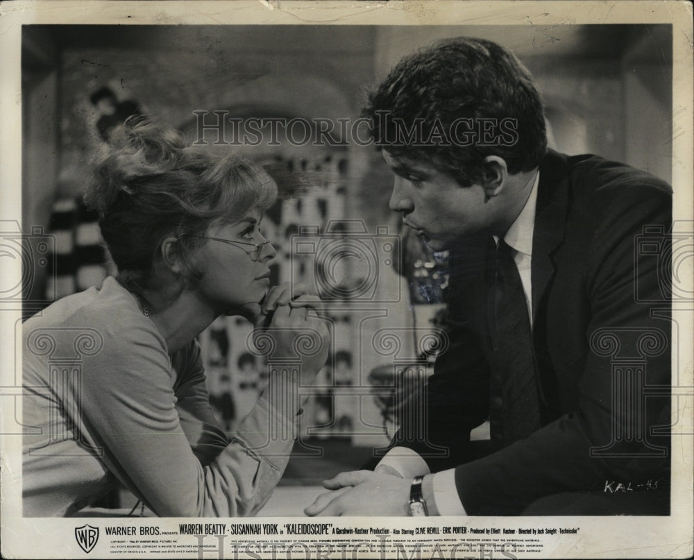 1966 Press Photo Actors Warren Beatty Susanna York Kaleidoscope - Historic Images