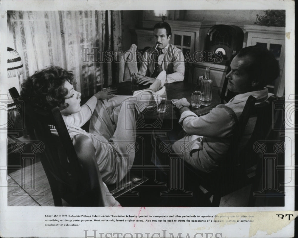 1975 Press Photo Stockard Channing, Warren Beatty & Jack Nicholson, The Fortune - Historic Images