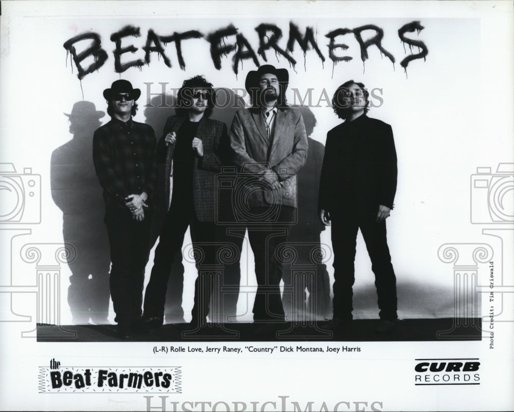 Press Photo Beat Farmers, Cowpunk Band, Rolle Love, J Raney, D Montana, J Harris - Historic Images