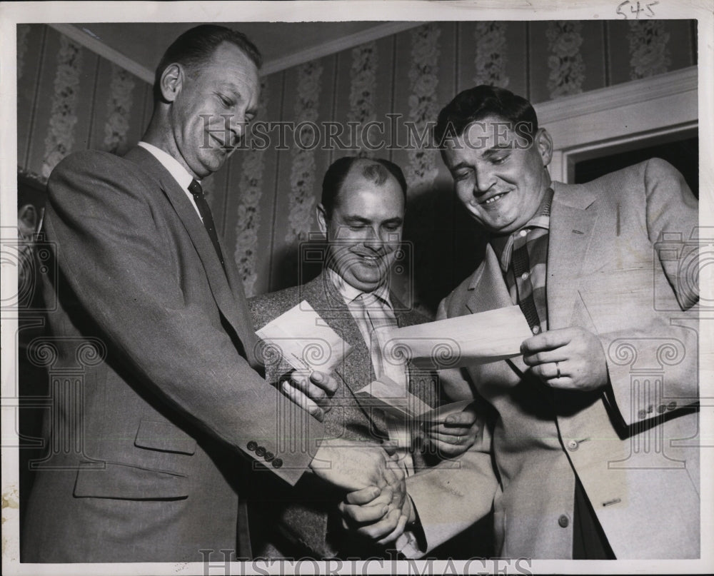 1957 Press Photo Henry Tornberg, John J. Sullivan, Robert T. Bush, Police - Historic Images