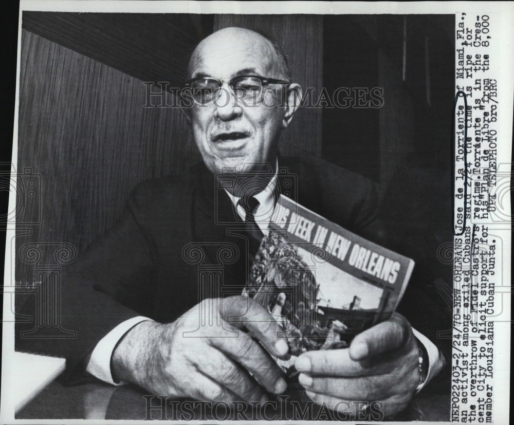 1970 Press Photo Jose De La Torriente Activists Of Cubans In New Orleans - Historic Images