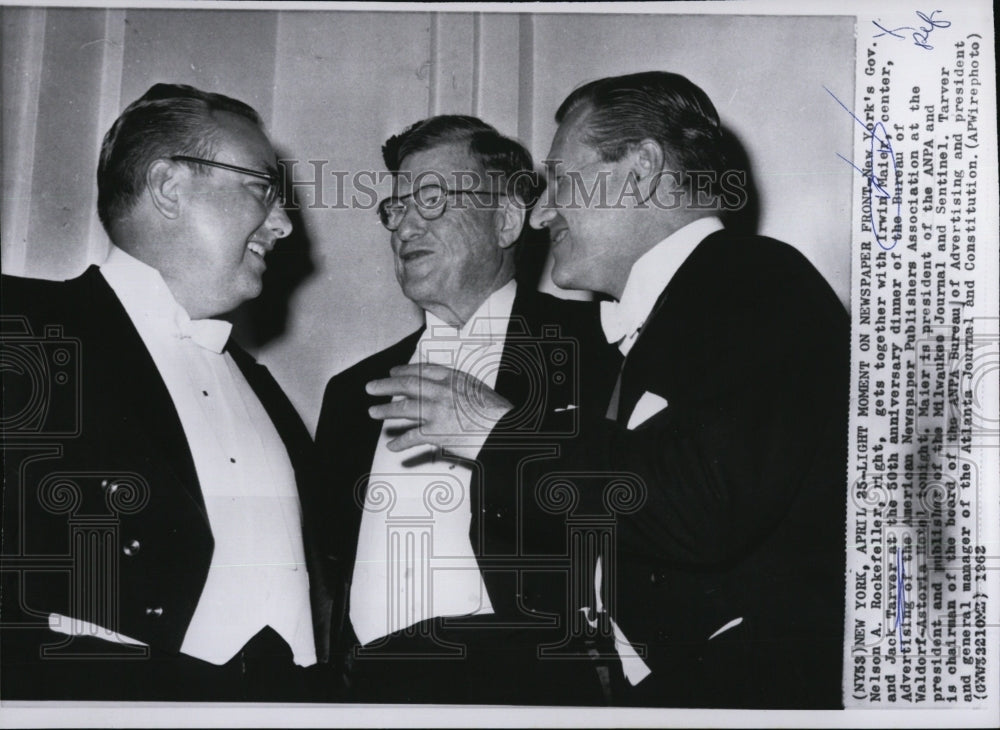 1962 Press Photo NY Governor Nelson Rockefeller & Irwin Maier & Jack Warvar - Historic Images