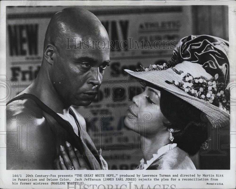 1970 Press Photo James Earl Jones, Marlene Warfield "The Great White Hope" - Historic Images