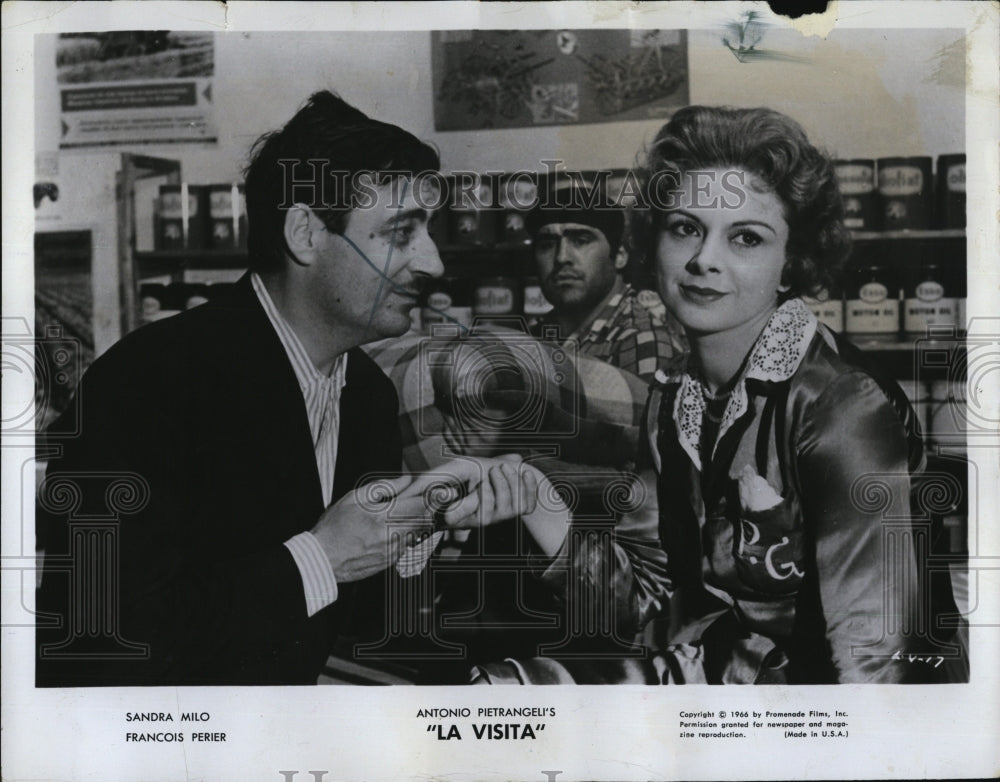 1966 Press Photo Sandra Milo, Francois Perier "La Visita" - RSM03241 - Historic Images