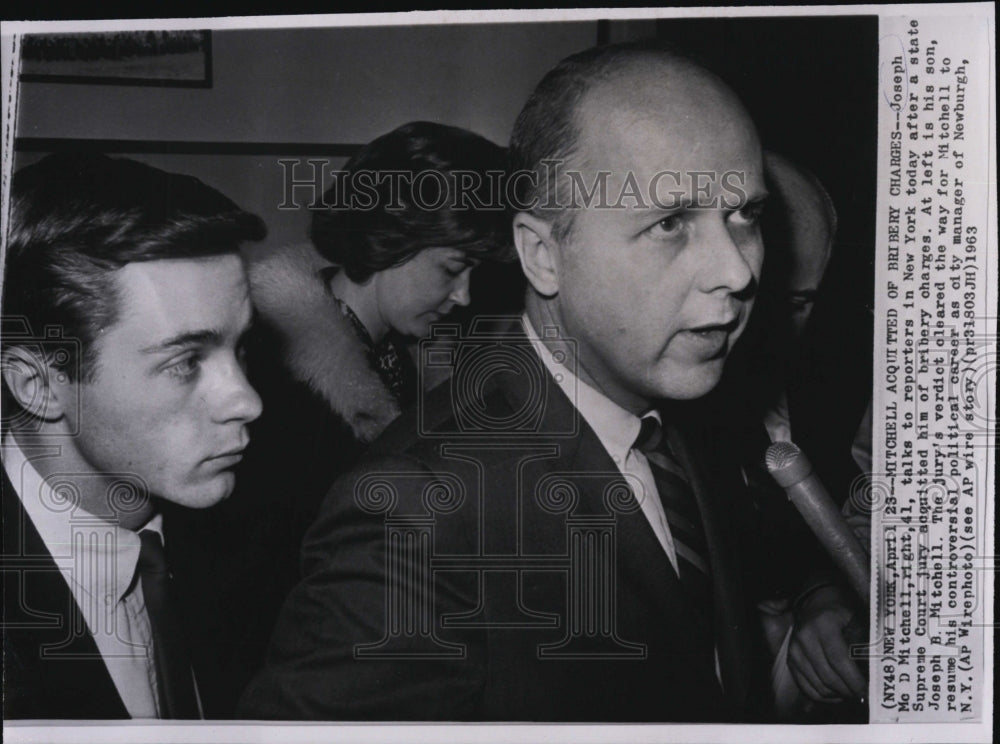 1963 Press Photo Joseph Mitchell is acquitted of bribery charges - RSM03271 - Historic Images