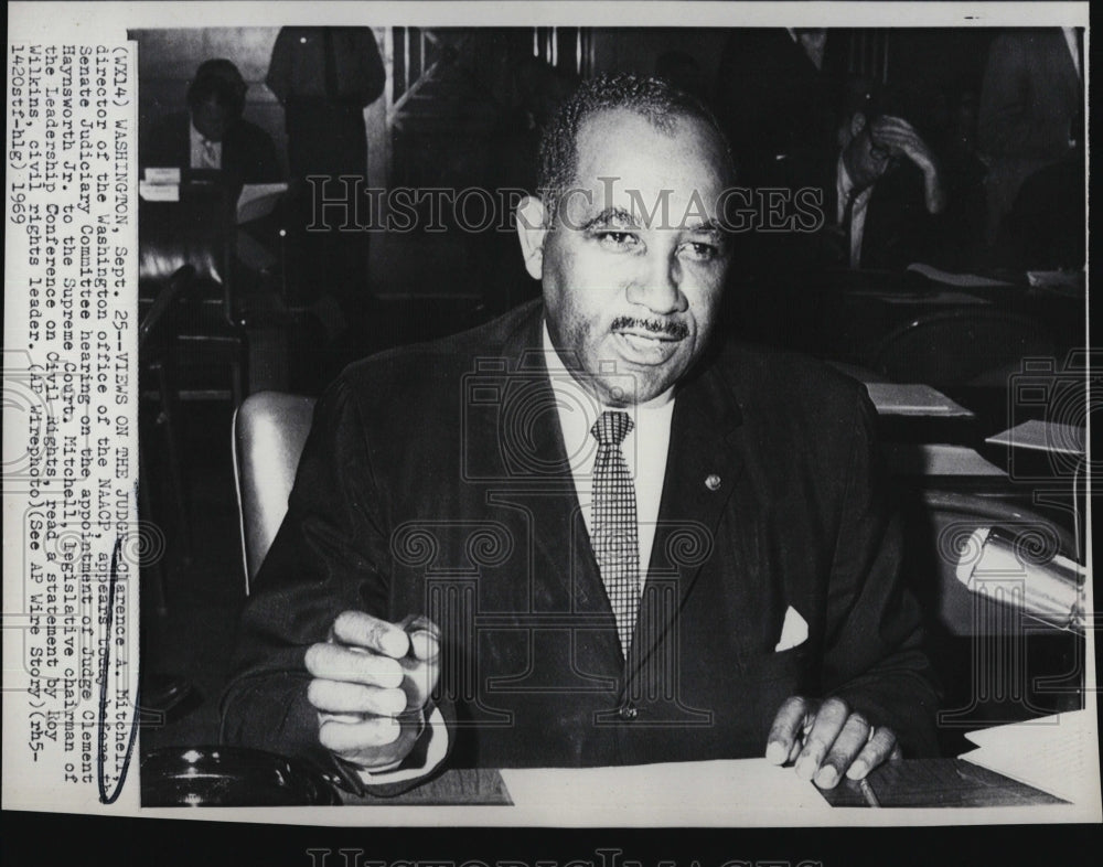 1969 Press Photo Clarence Mitchell of NAACP in Washingron - Historic Images