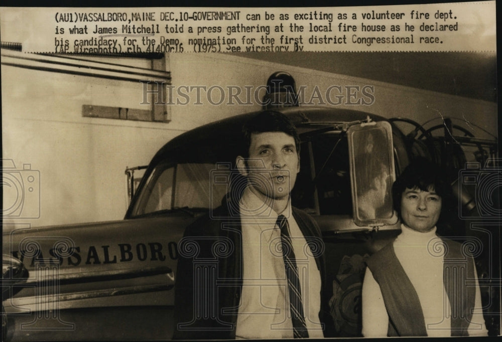 1975 Press Photo James Mitchell, Democratic candidate in Maine - Historic Images