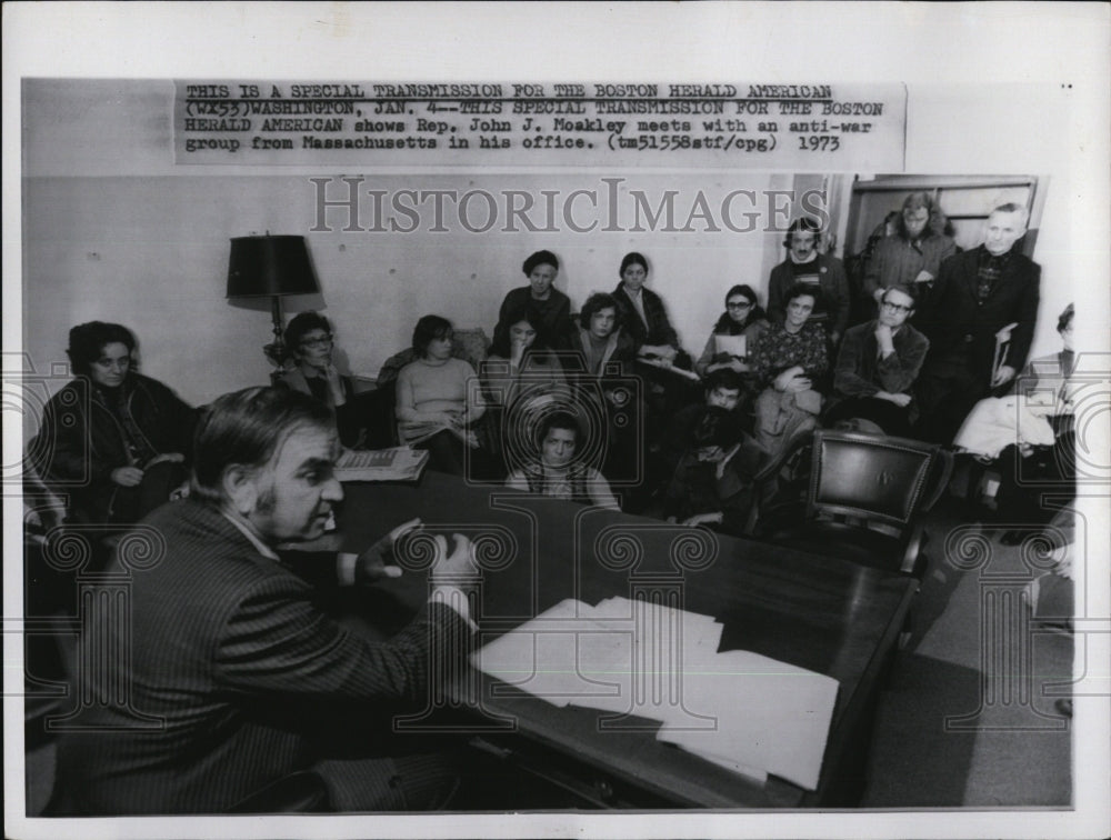 1973, Rep. John J. Moakley &amp; anti war group in D.C. - Historic Images