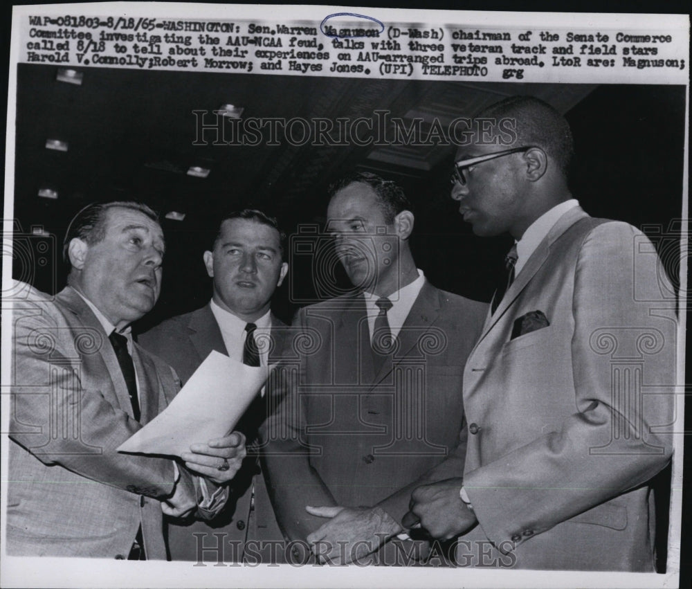 1965 Press Photo Senator Warren Magnuson V. Connoly Robert Morrow Hayes Jones - Historic Images