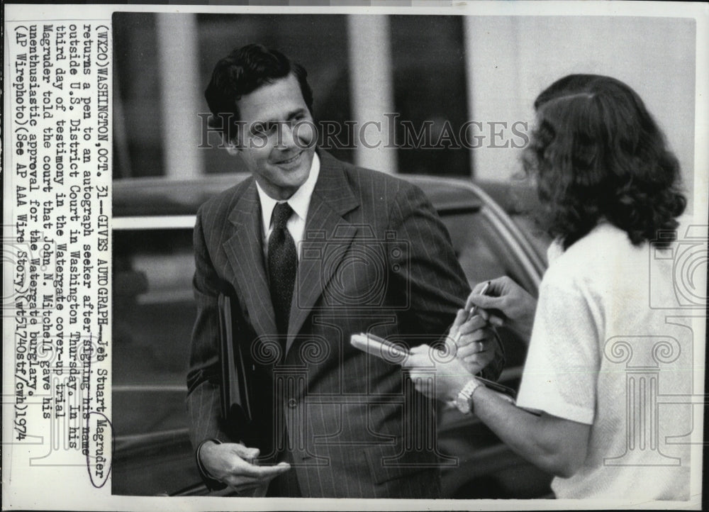 1974 Press Photo Ex White House aide Jeb Stuart Magruder - RSM03549 - Historic Images