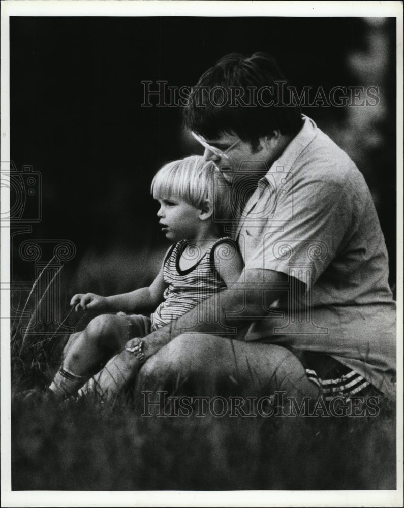 1983 Richard Harry with his dad Rick at Crescent Lake - Historic Images