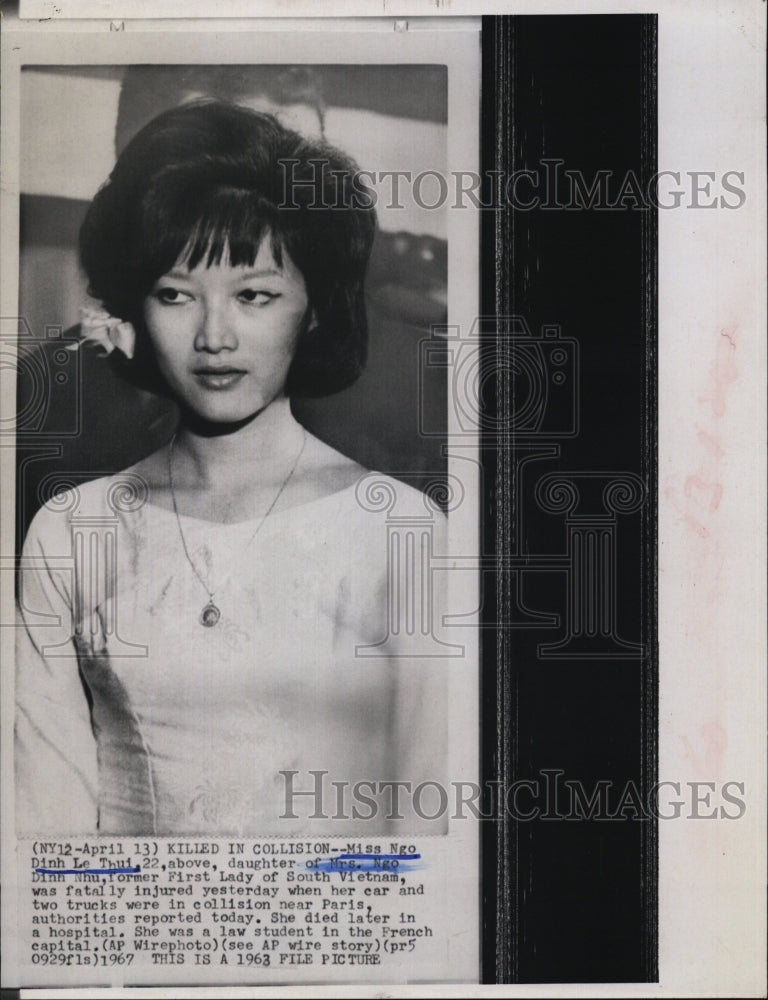 1967 Press Photo Miss Ngo Dinh Le Thui daughter former First Lady South Vietnam - Historic Images