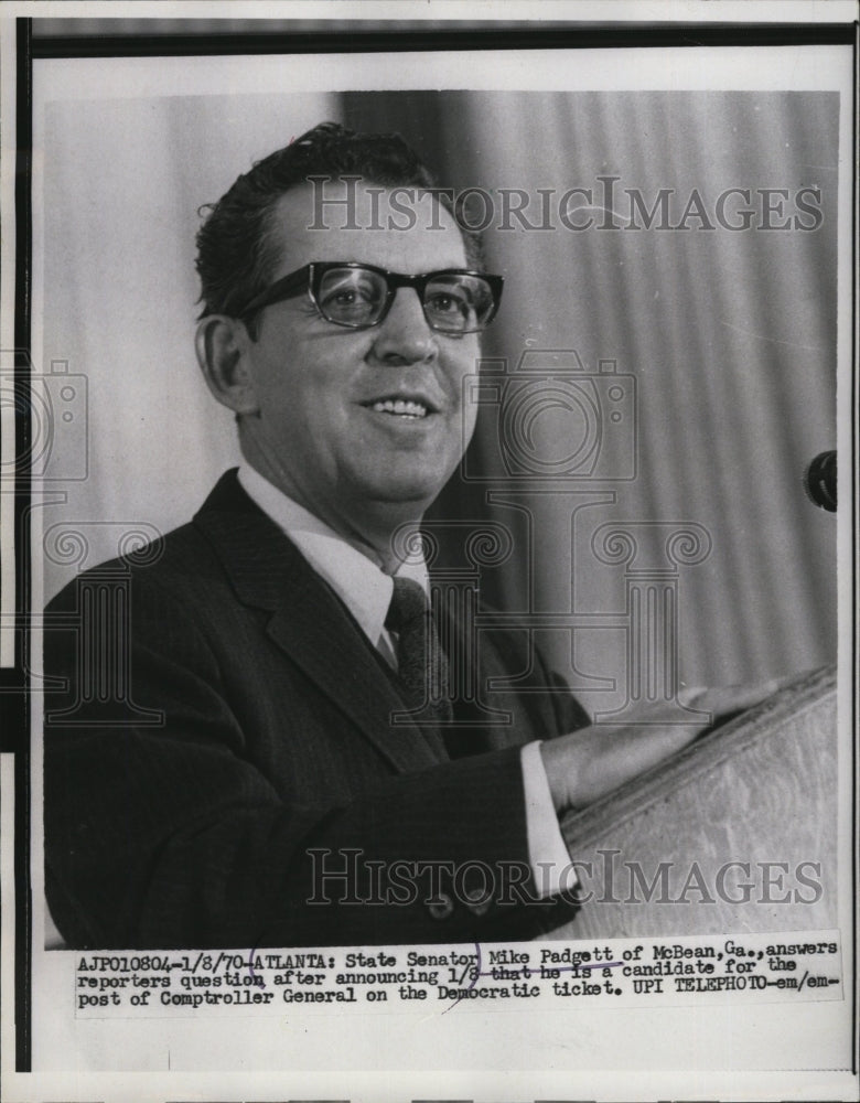 1970 Press Photo Georgia Senator Mike Padgett - RSM03869 - Historic Images