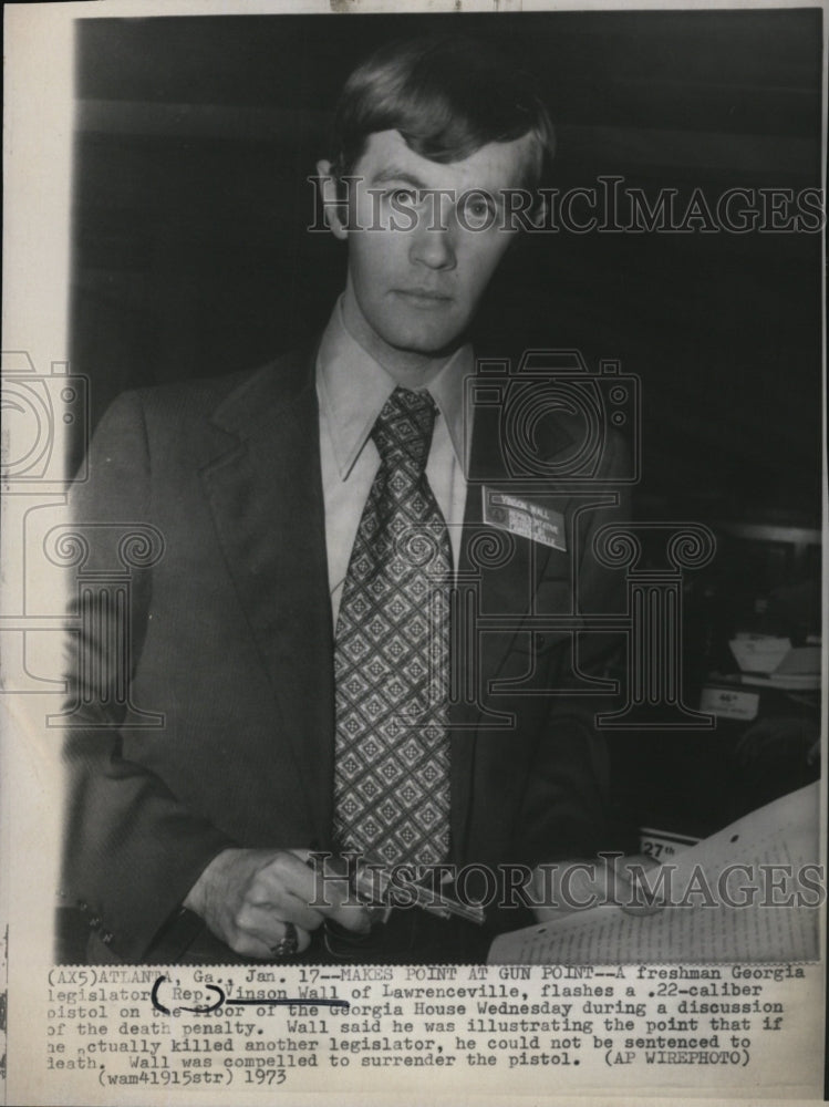 1973 Press Photo Georgia legislator, Rep Vinson Wall - RSM04039 - Historic Images