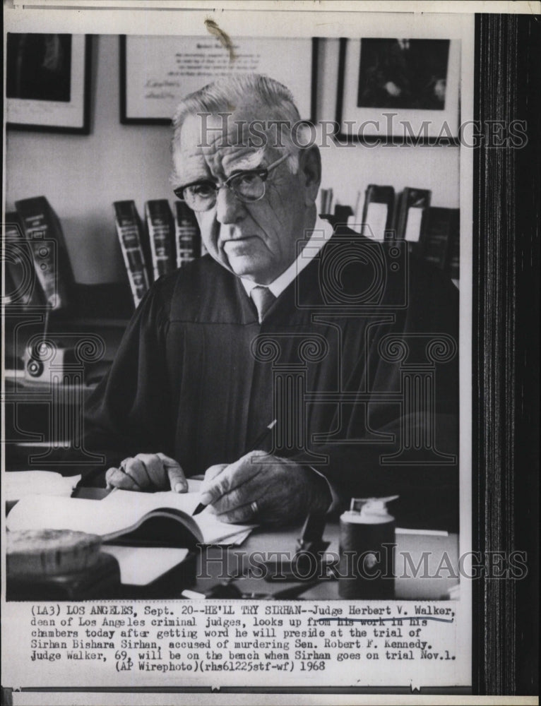 1968 Judge Herbert V. Walker of Los Angeles - Historic Images