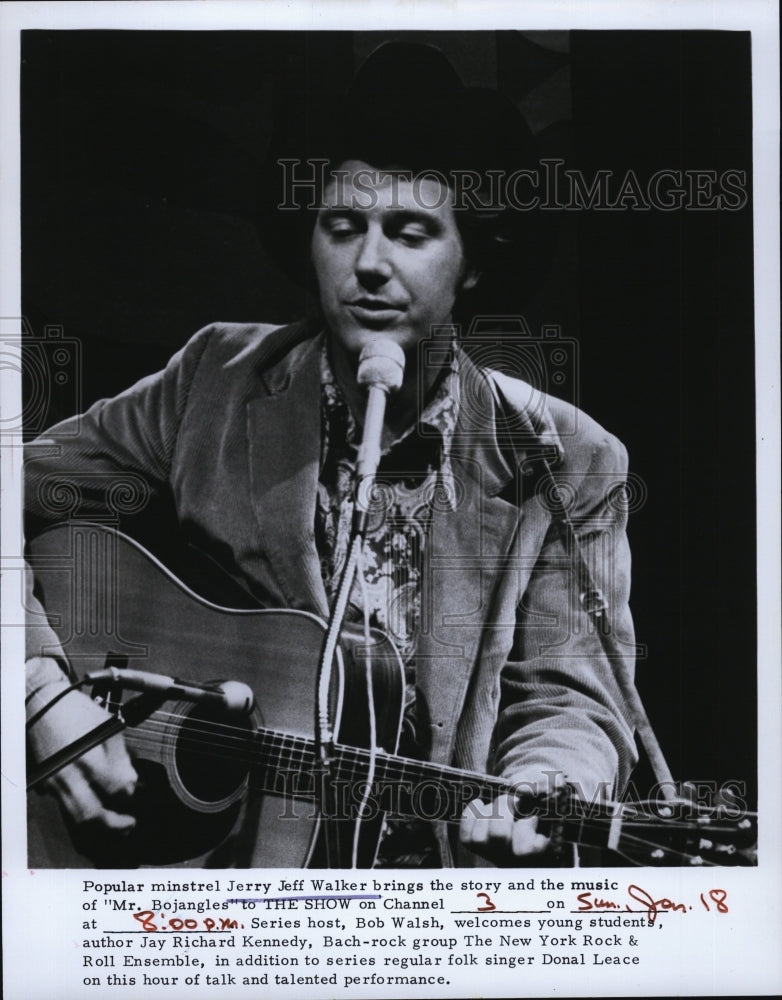 1970 Press Photo Jerry Jeff Walker, "Mr. Bojangles" - Historic Images