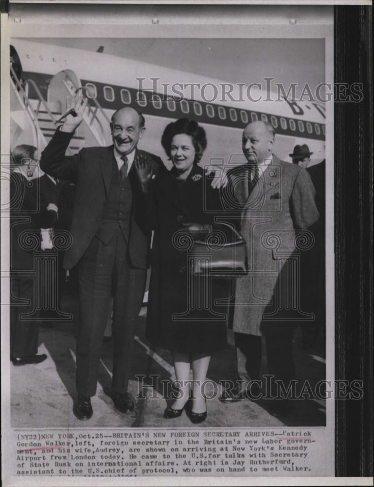 1964 Press Photo Patrick Gordon Walker, British Foreign Sec, wife &amp; J Rutherfurd - Historic Images