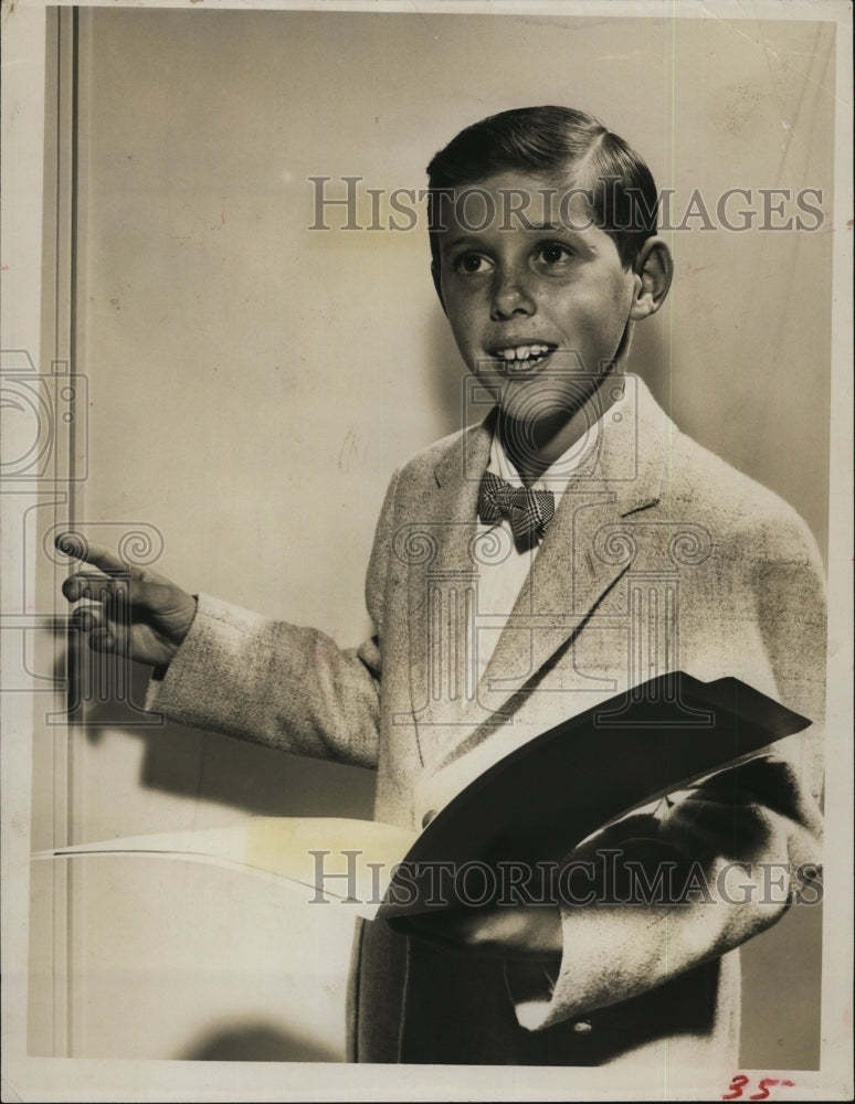 1955 Press Photo David Williams, musical prodigy - Historic Images