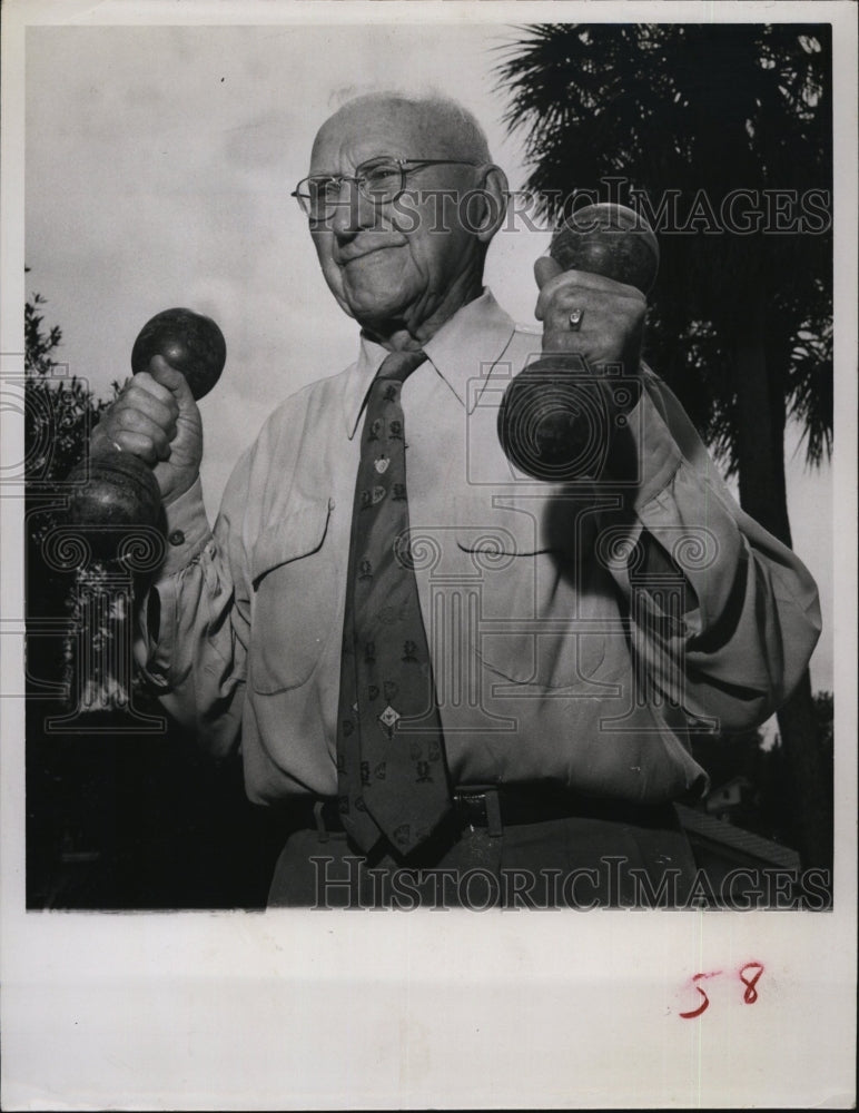 1958 Press Photo Maj William G, Wilkinson.95. last of the Indian fighters - Historic Images