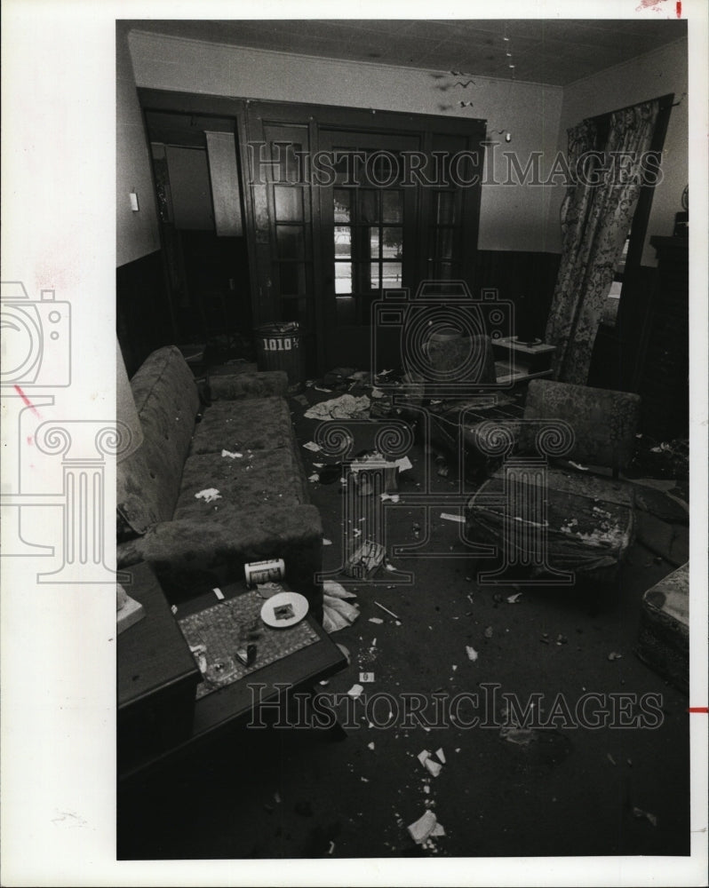 1980 Press Photo Damage to interior of home  in Clearwater, Fla. - Historic Images