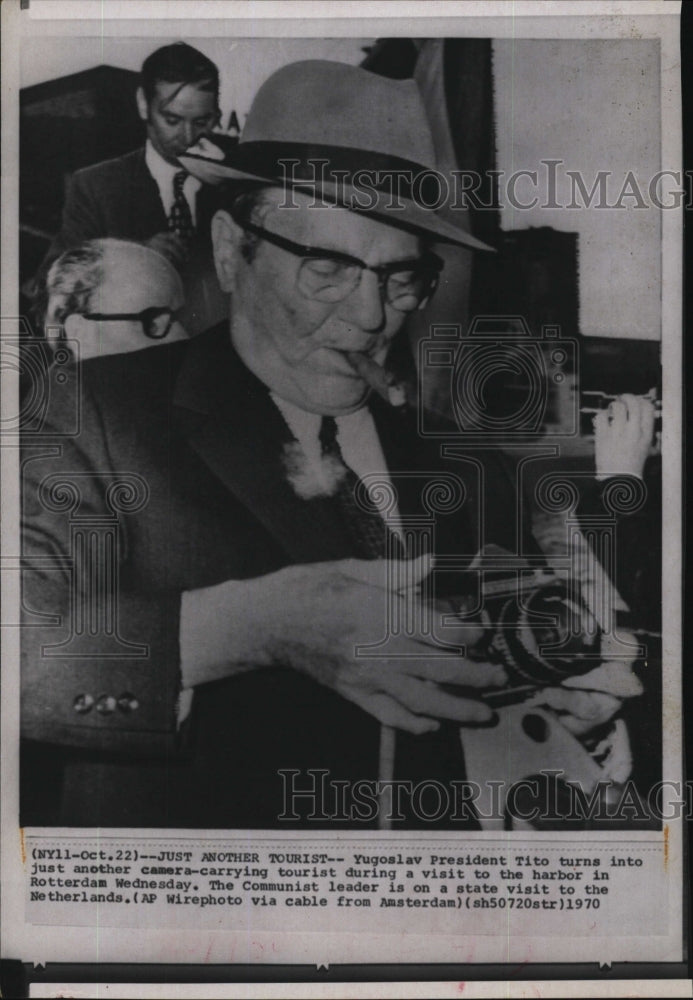 1970 Press Photo Yugoslav President Tito tourist harbor Rotterdam Netherlands - Historic Images