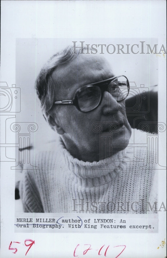 1986 Press Photo Merle Miller Author Of Lyndon: An Oral Biography - RSM05099 - Historic Images