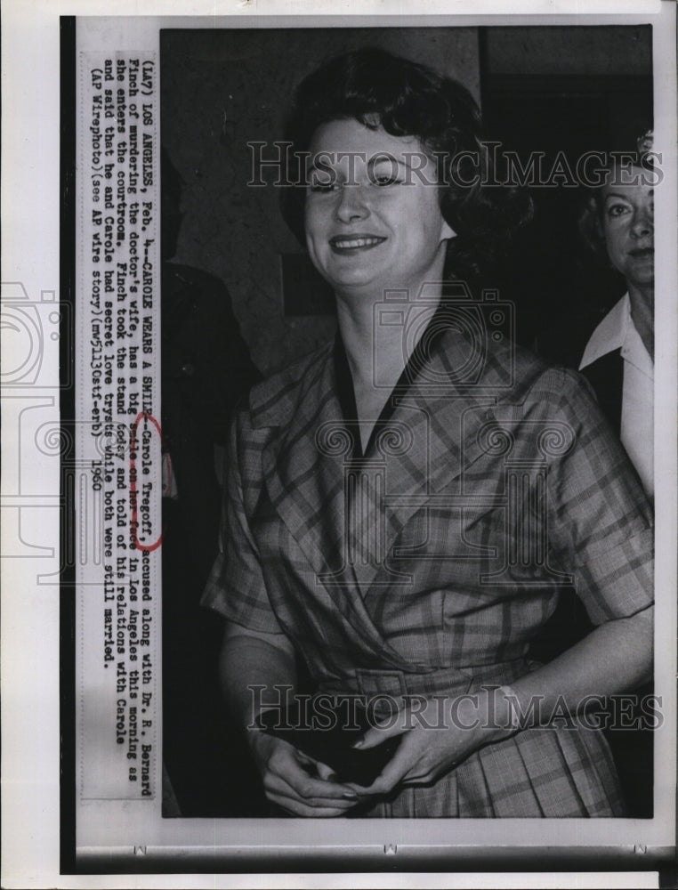 1960 Press Photo Carole Tregoff on Trial for Boyfriend&#39;s Wife Murder - RSM05295 - Historic Images